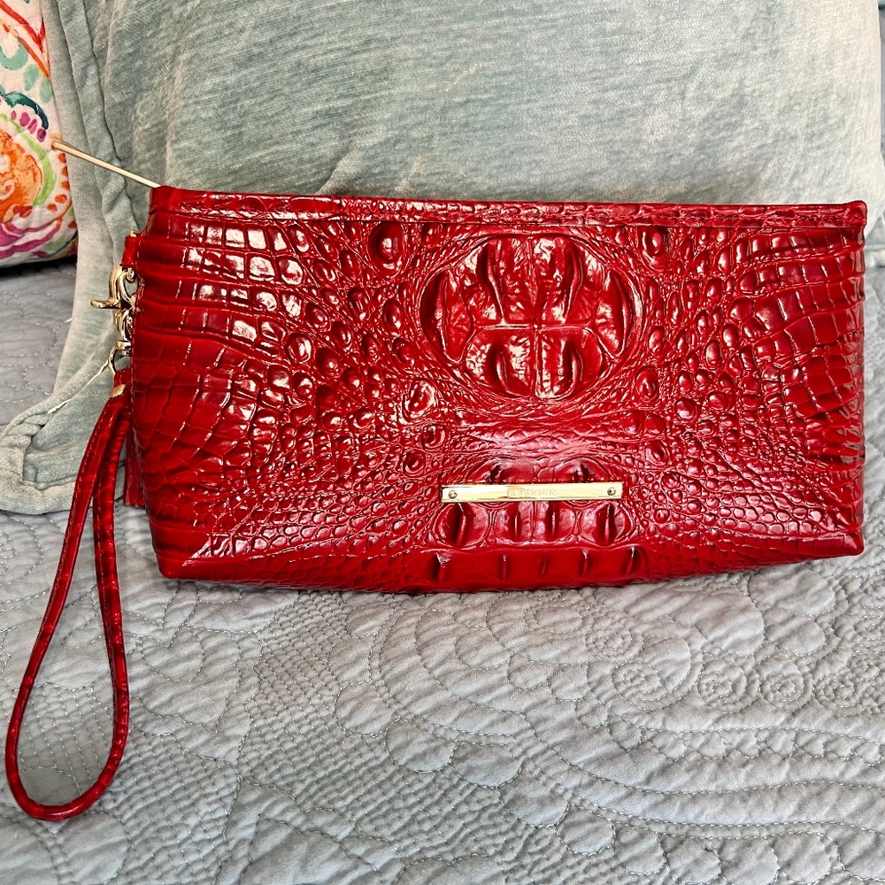 Brahmin Kayla Red Melbourne Clutch or Wristlet with Removable Strap